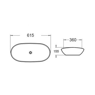 Раковина керамическая Vincea VBS-508MA, накладная, антрацит матовый